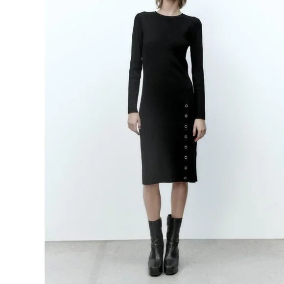 ruched knit shirt dress Ruched Wrap V-Neck Knit Top, BROWN / M main image 1
